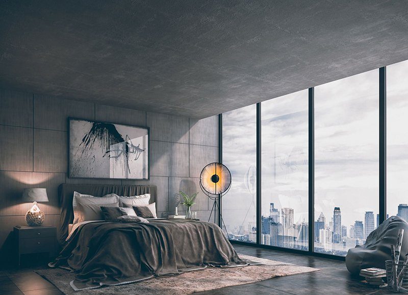 09 Bedroom Ideas with Concrete Walls